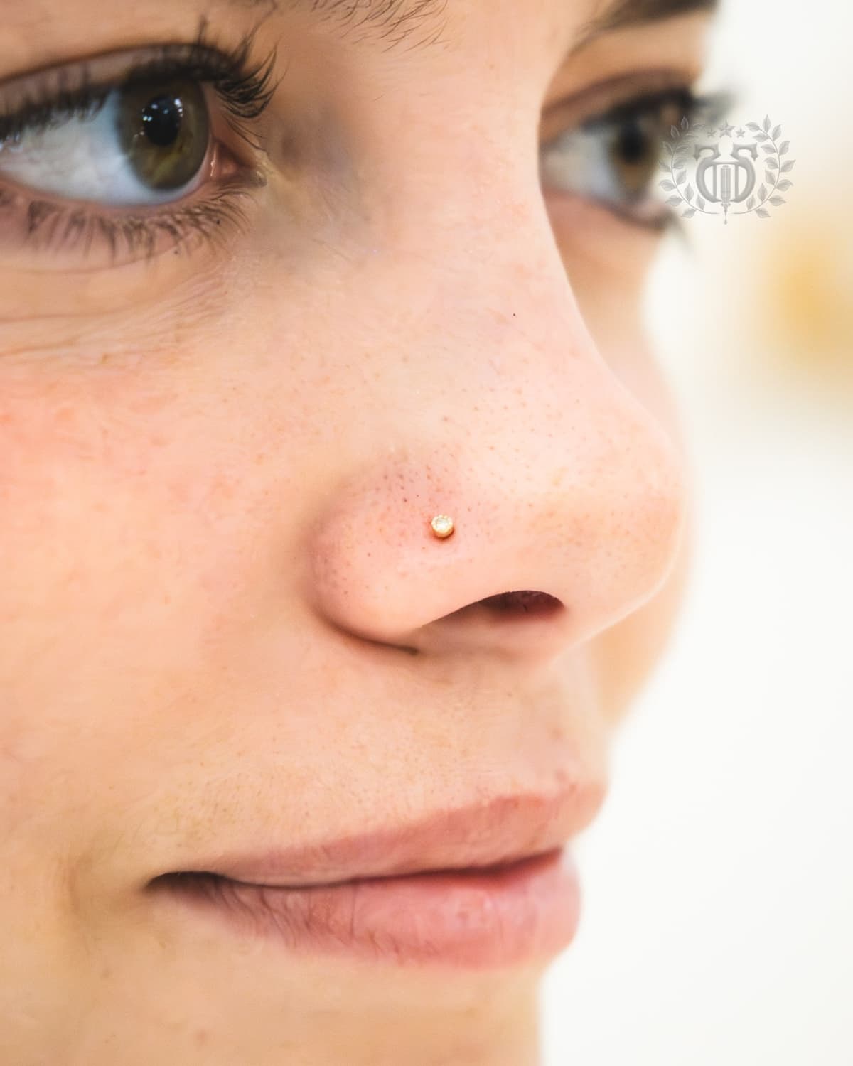 Nose piercing at Apollo Studio Los Angeles