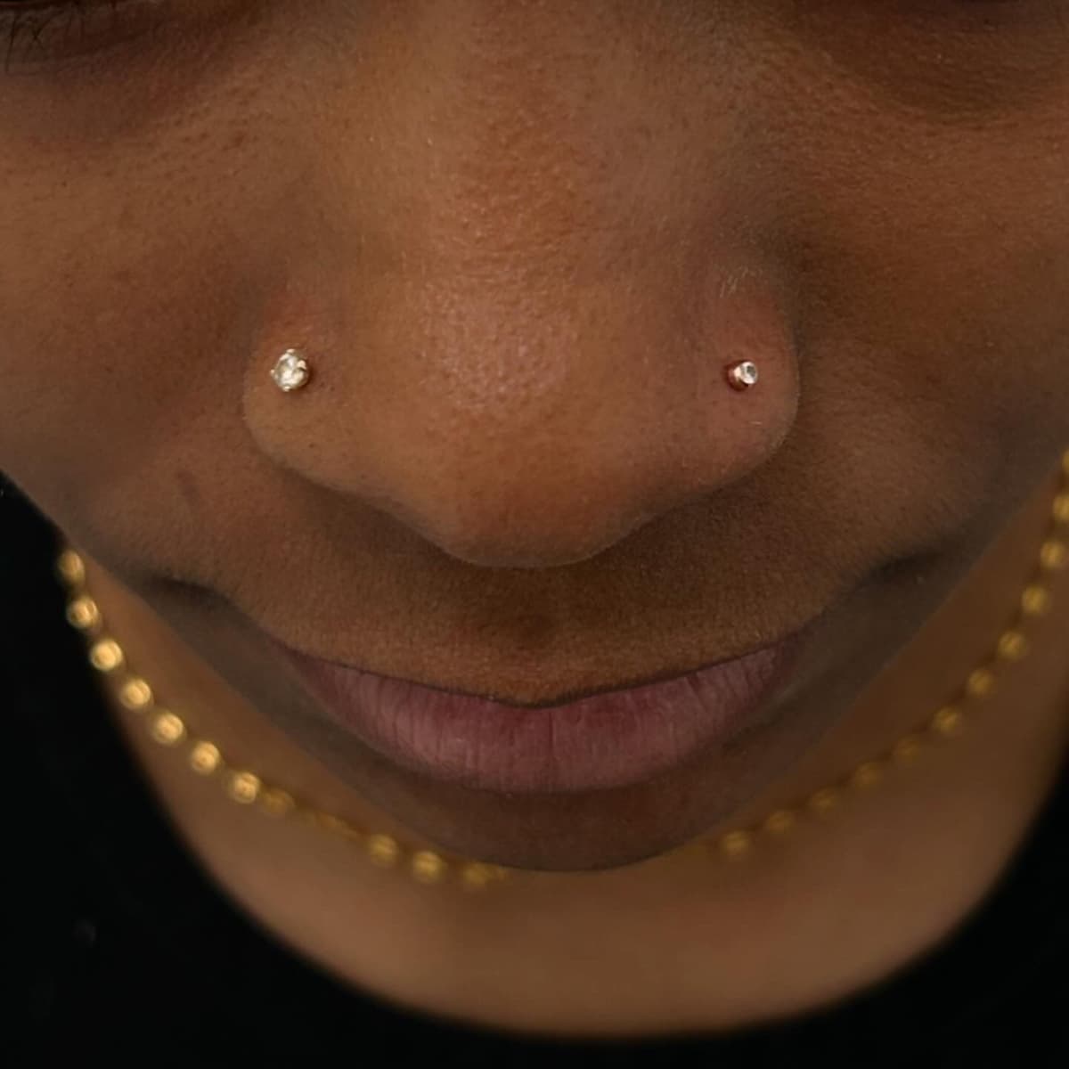 Nose piercing at Apollo Studio Los Angeles