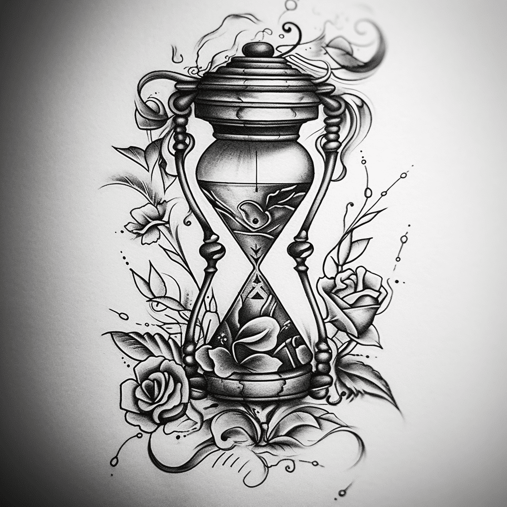Stunning Hourglass Tattoo with Intricate Detail