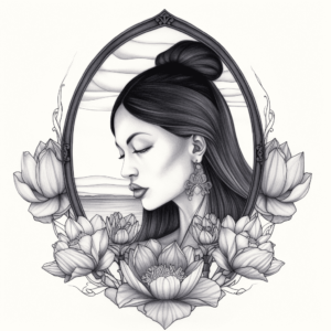 Lotus Portrait Tattoo