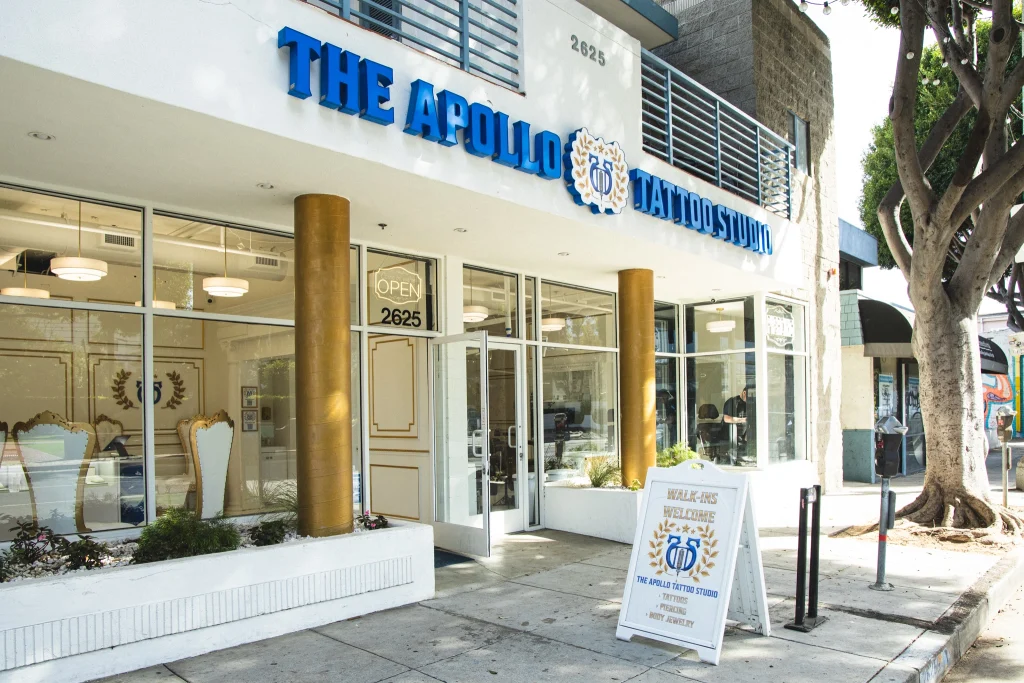 Grand Opening Event Featuring Major Negrete and Free Piercings at Noon on June 1 11 The Apollo Tattoo & Piercing studio storefront on Main Street in downtown Santa Monica, CA